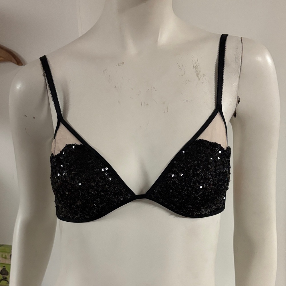 Victoria's Secret Black Sequin Bra